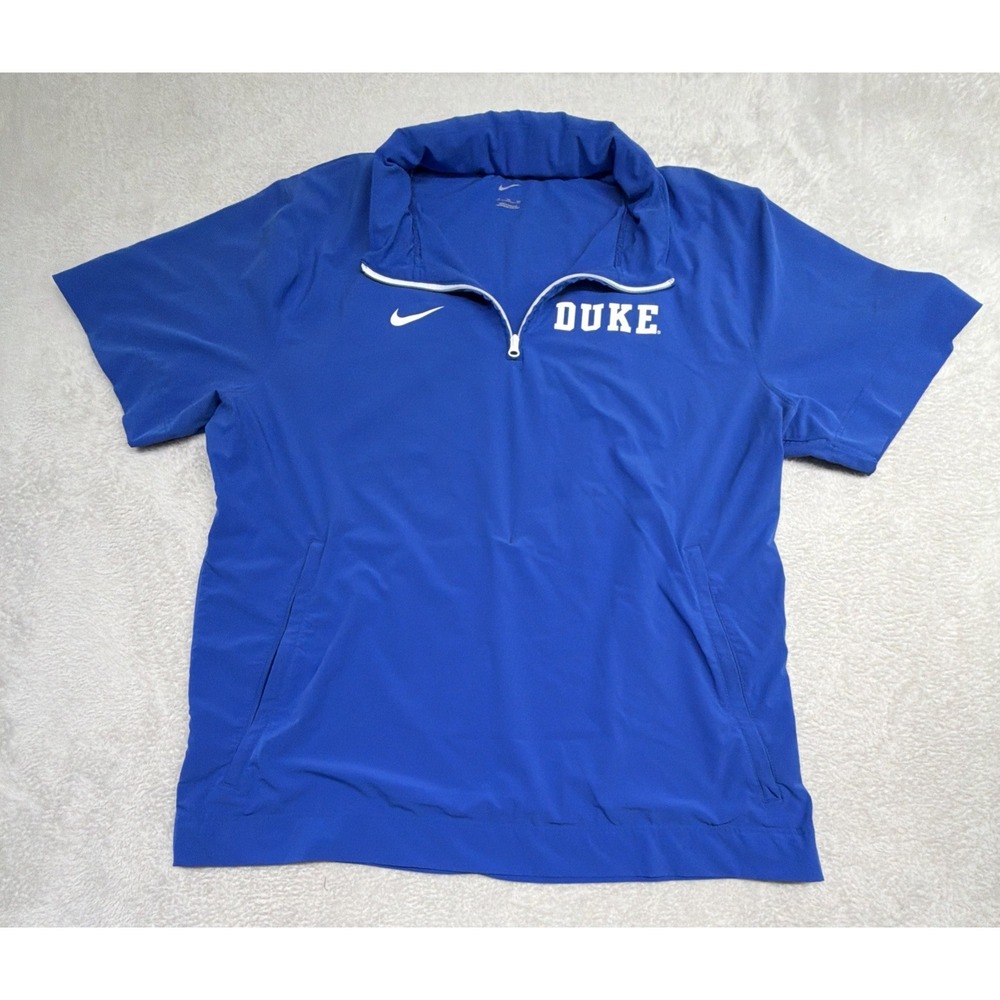 Nike Duke Blue Devils Sideline Coach Short Sleeve Half-Zip Jacket Men's Size XXL